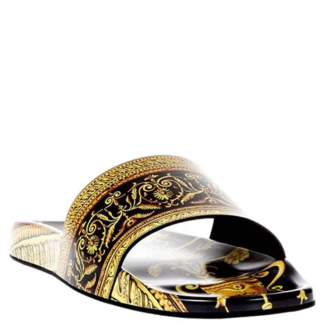 gold versace snapback|Versace sandals.